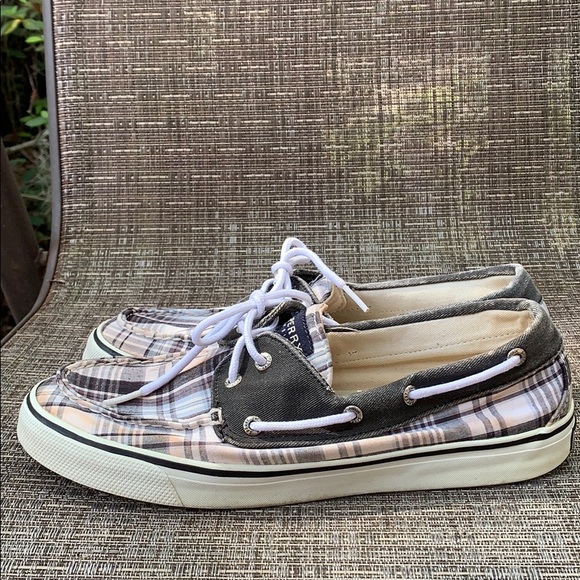 Sperry Topsiders women’s plaid boat shoes - Picture 2 of 8